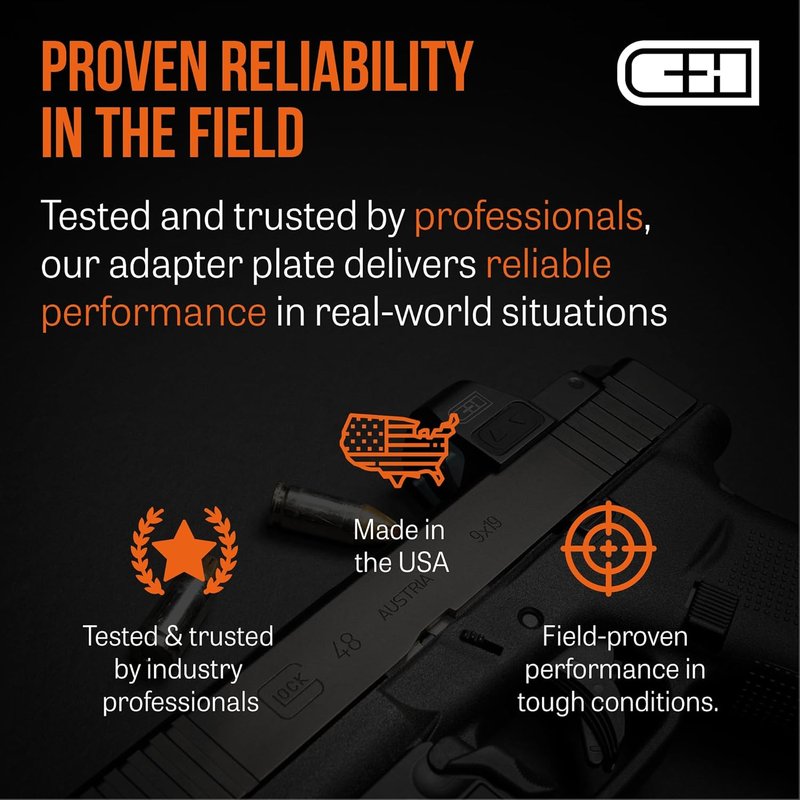 C+H Precision Red Dot Mounting Plate for CZ P-10 - Fits Holosun 407C, 507C, Trijicon RMR | Made in USA