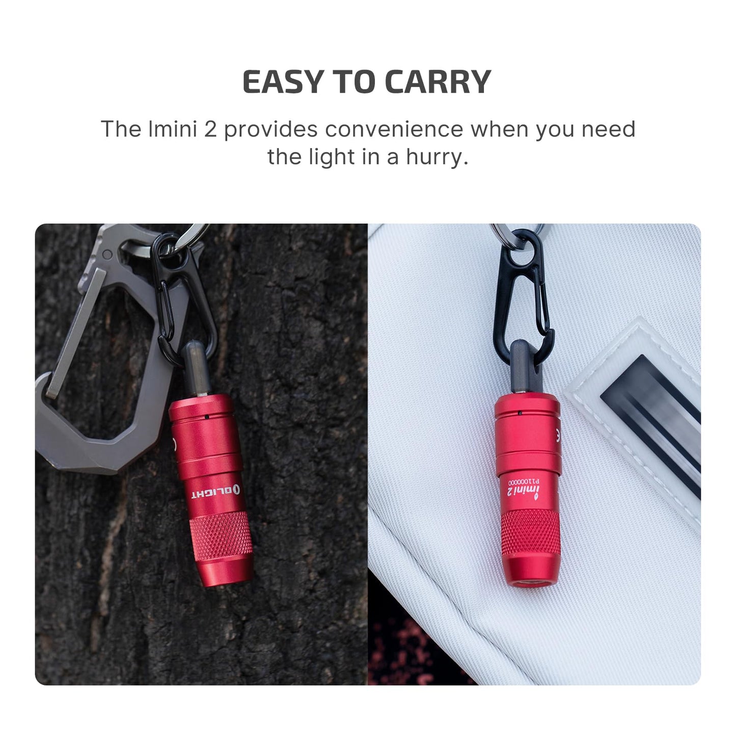 OLIGHT IMINI 2 Rechargeable EDC Keychain Mini Flashlight Passionate Red