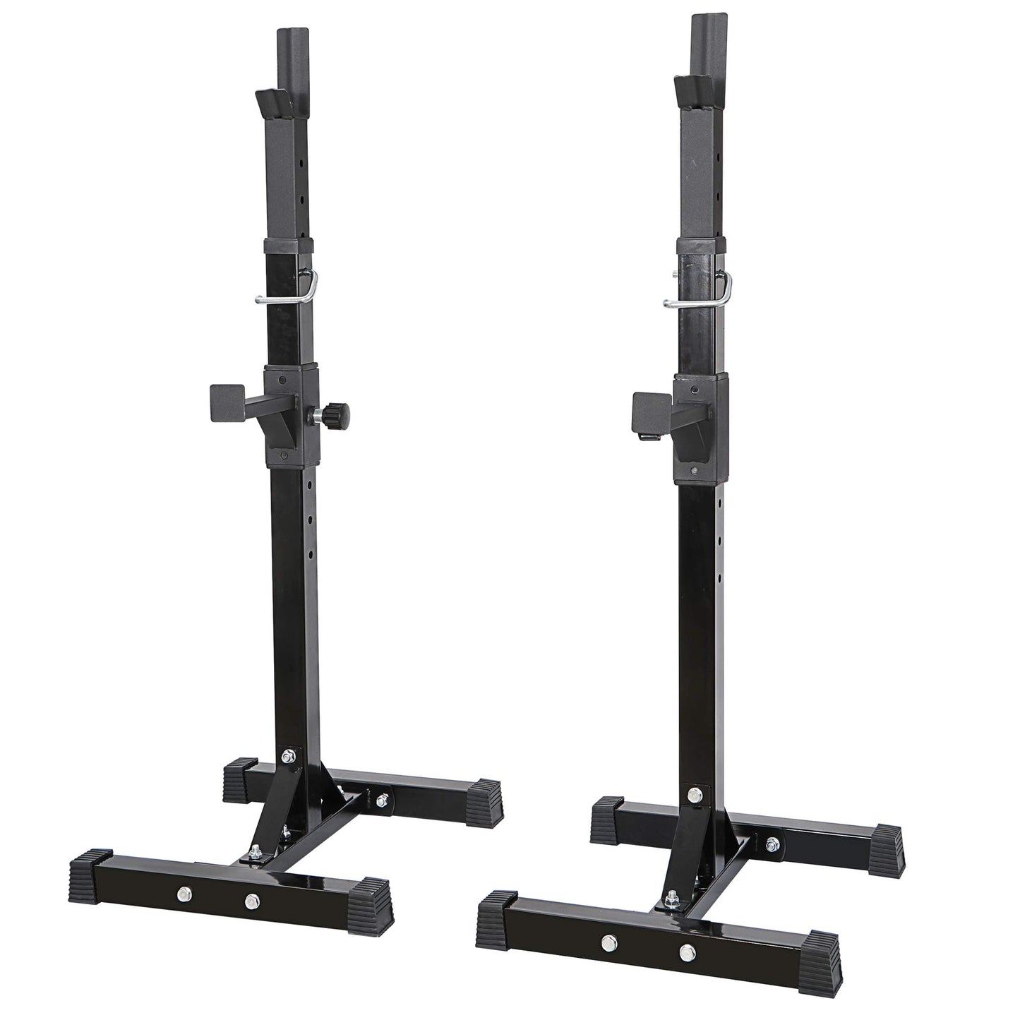 ANT MARCH Pair of Adjustable Height 40"-66" Portable Dumbbell Racks Sturdy Steel Squat Rack Barbell Free Bench Press Stands Home Gym Load 550Lbs Dipping Station