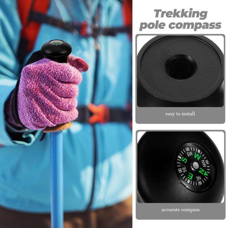 BESPORTBLE Compass for Walking Stick Toer Hiking Stick Compass Head Spherical for Trekking Pole Outdoor Pole Grip