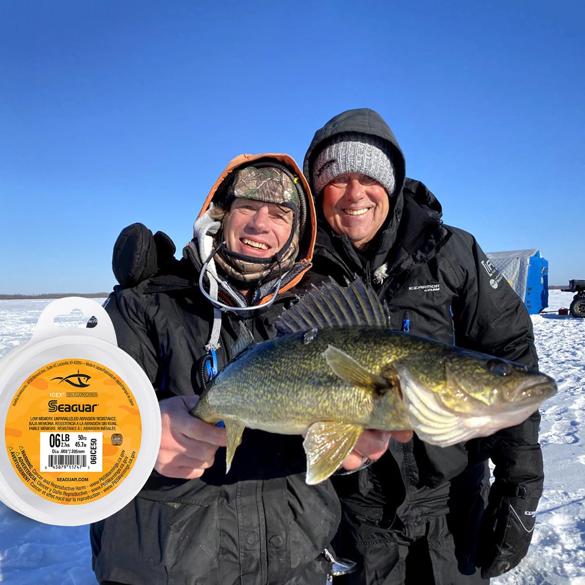 Seaguar IceX 100% Fluorocarbon Fishing Line , Abrasion Resistance, Made for Hard Water 4lbs, 50yds Break Strength/Length - 04ICE50