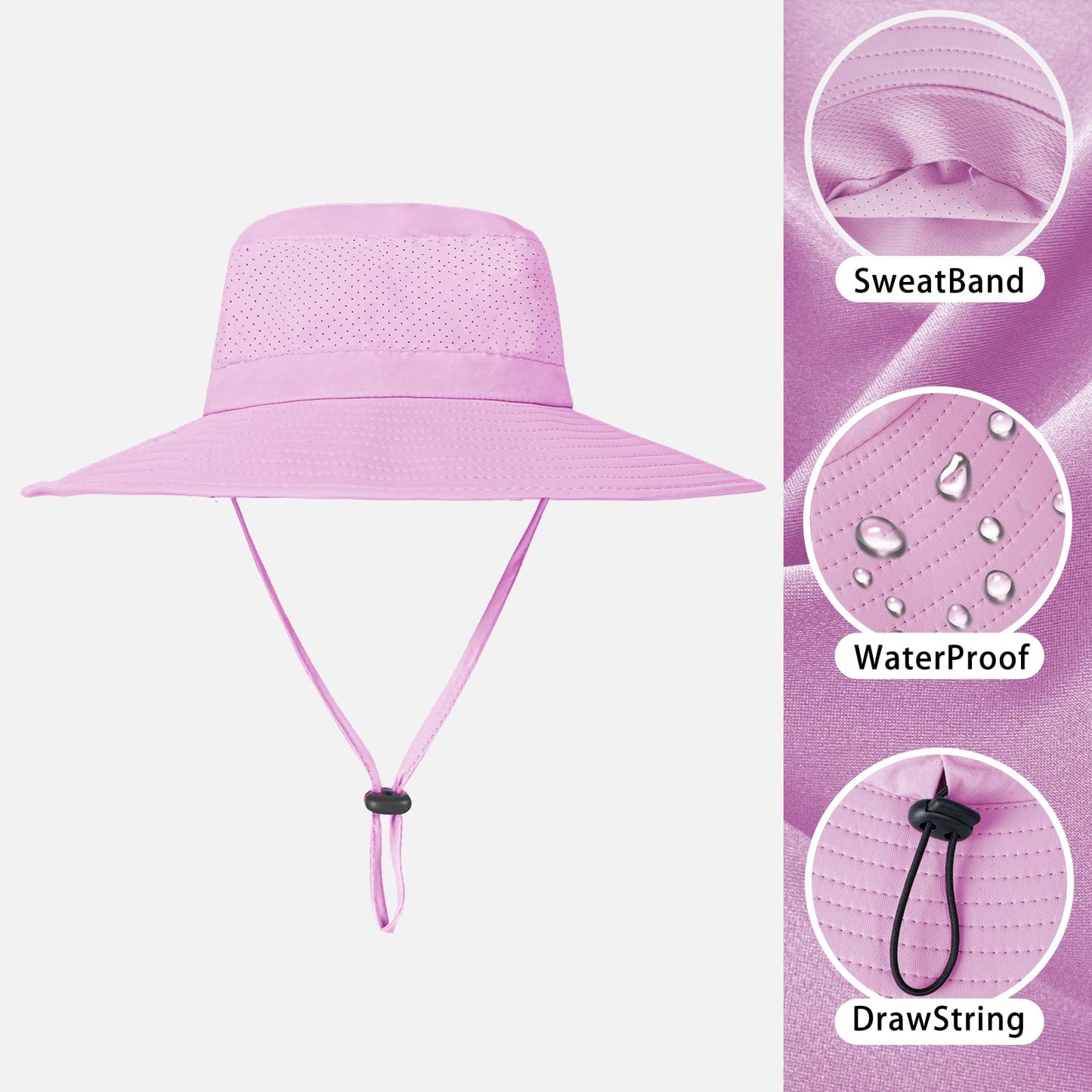ZOORON Boonie Hat UPF 50+ Cooling Sun Hat for Men and Women,Wide Brim Bucket Hats for Outdoor Golf Hiking Safari Beach Purple