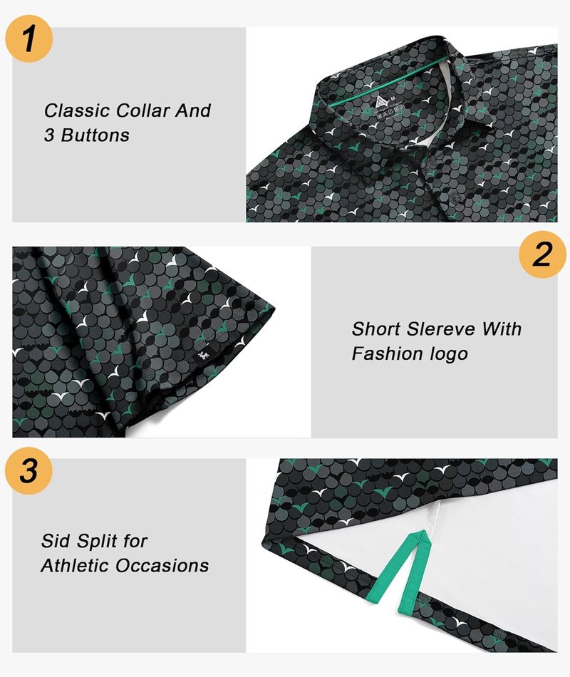 Men's Moisture Wicking Golf Shirt - Performance Collared Short Sleeve | SWISSWELL