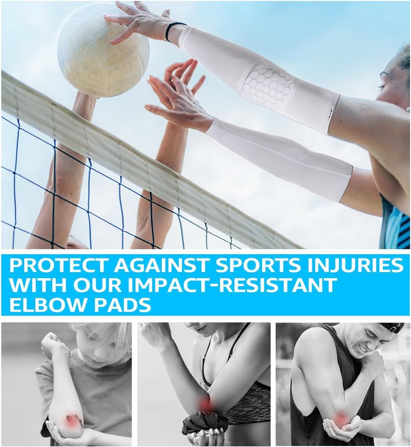 Elbow Pads for Basketball | Compression Sleeves for Teens & Adults - Arm Support