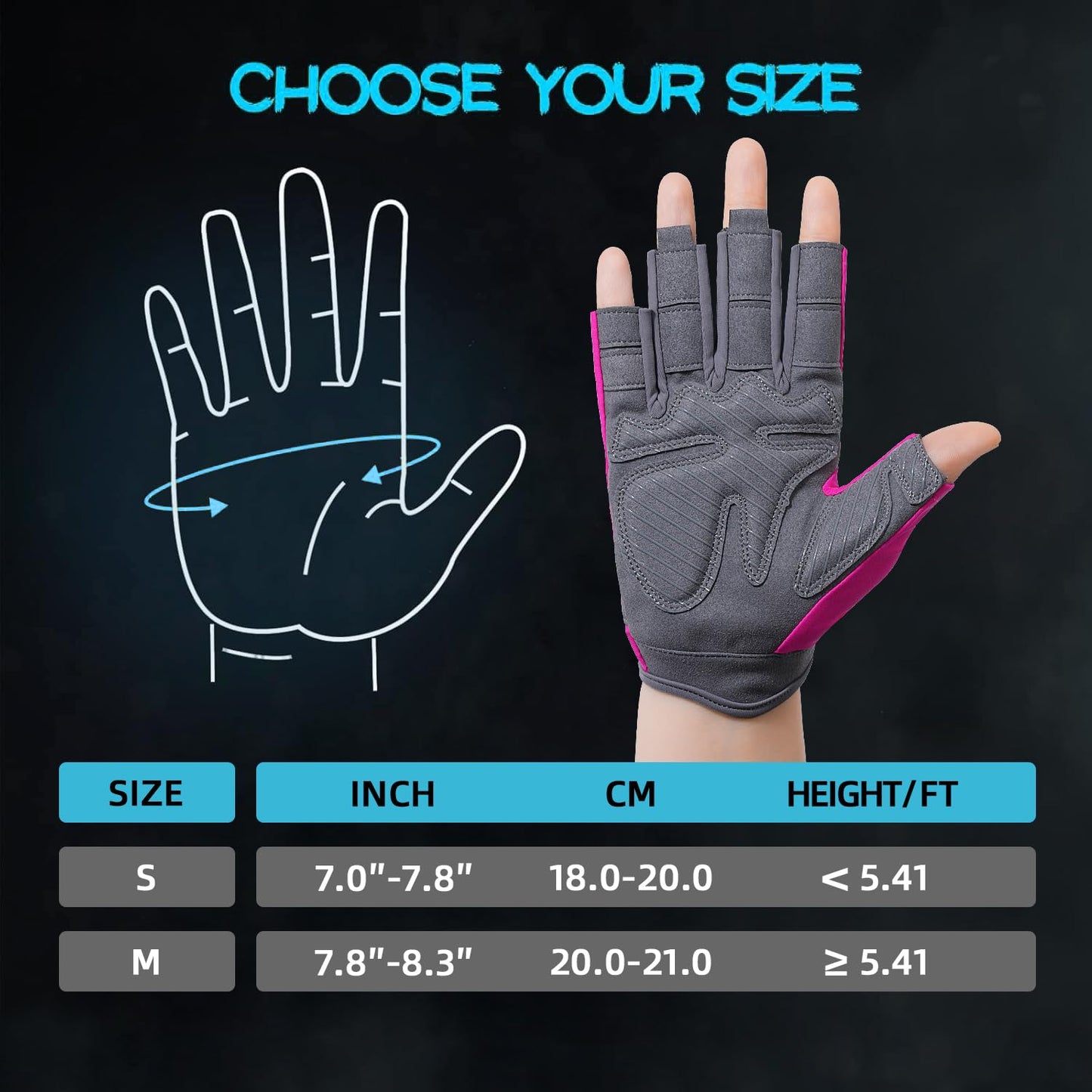 IRONGRIT Breathable Workout Gloves for Women, Thick Padded Weight Lifting Gloves, Full Palm Protection & Extra Grip for Women Gym, Rowing, Fitness Training and Hanging，Raspberry red：Medium