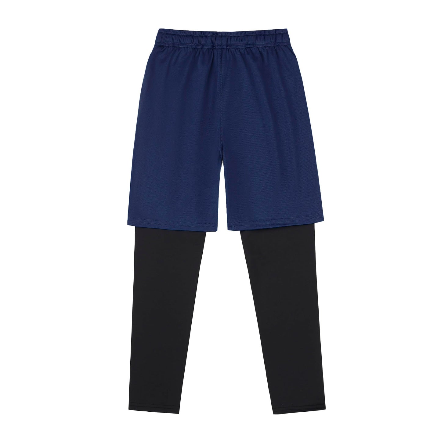 DANI CHINS Boys 2 in 1 Athletic Active Leggings Sports Running Quick Dry Breathable Compression Pants(Navy,08)