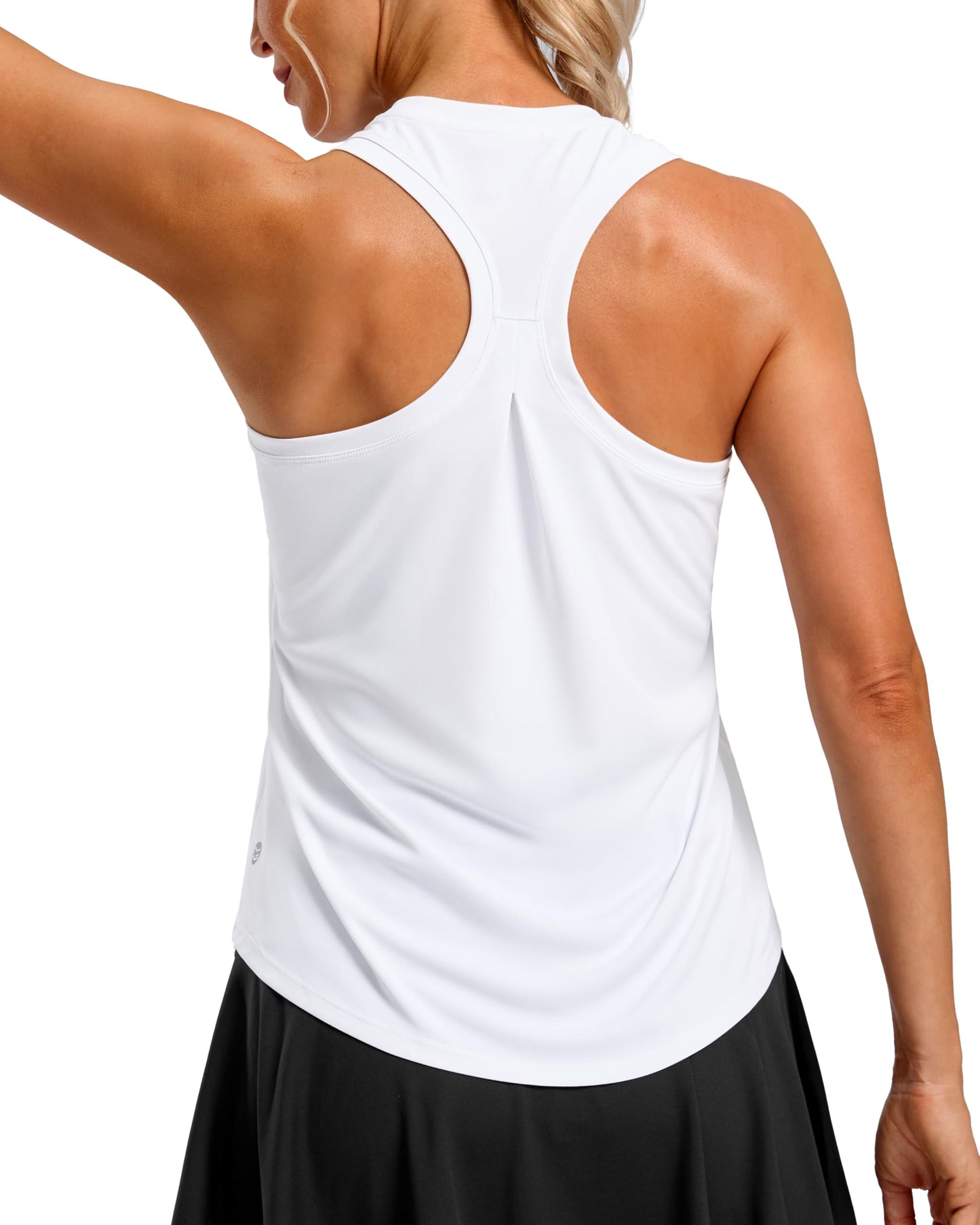G Gradual Women's Workout Tank Tops Racerback Athletic Yoga Tops Loose Fit Sleeveless Running Gym Sports Shirts for Women(White,L)