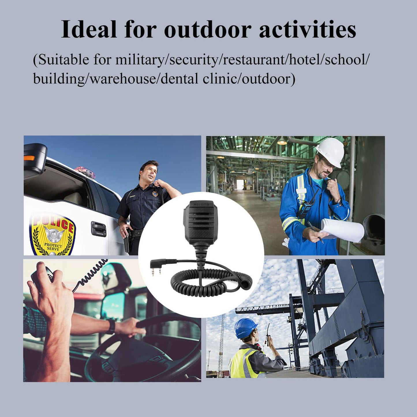 Retevis Walkie Talkie Speaker Mic,IP54 Waterproof Shoulder Mic, Compatible with RT68 RT22 RT21 H-777 RT86 RT27 RT85 RB26 RB45 BAOFENG UV-5G 888S 5RM Kenwood Samcom Arcshell Two Way Radios (2 Pack)