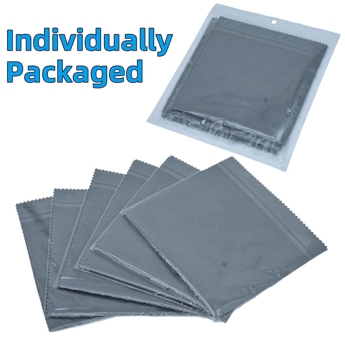 Miaozhun 6 Pack Microfiber Gun Cleaning Cloth, 12"x12" Lint Free Gun Cleaning Rags, Reusable Microsuede Cleaning/Polishing Wipes Towels for Firearms, Knives and Scopes (Gray)