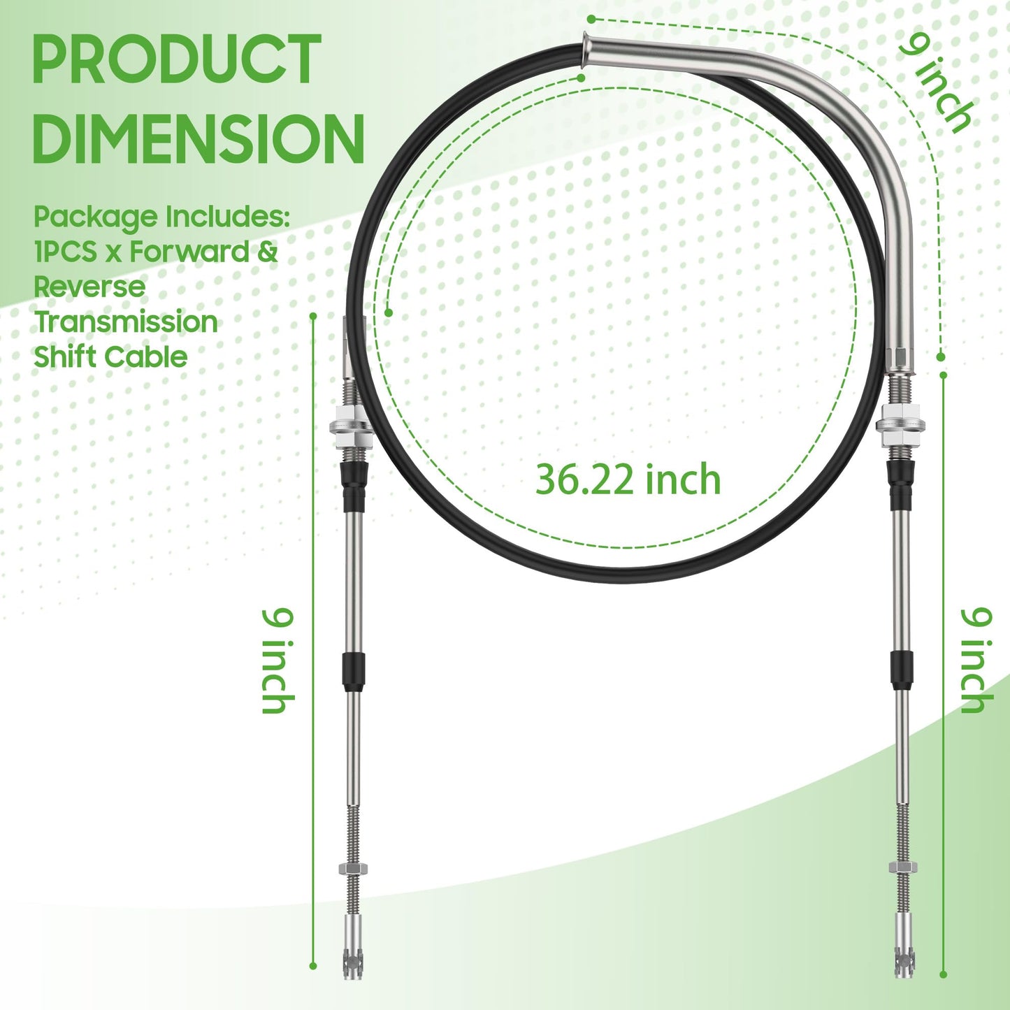 10L0L 68.5" Golf Cart Transmission Shift Forward Reverse Cable for Club Car DS 1998-Up Gas Golf Cart, Replace OEM 103379501 101951501 101951401
