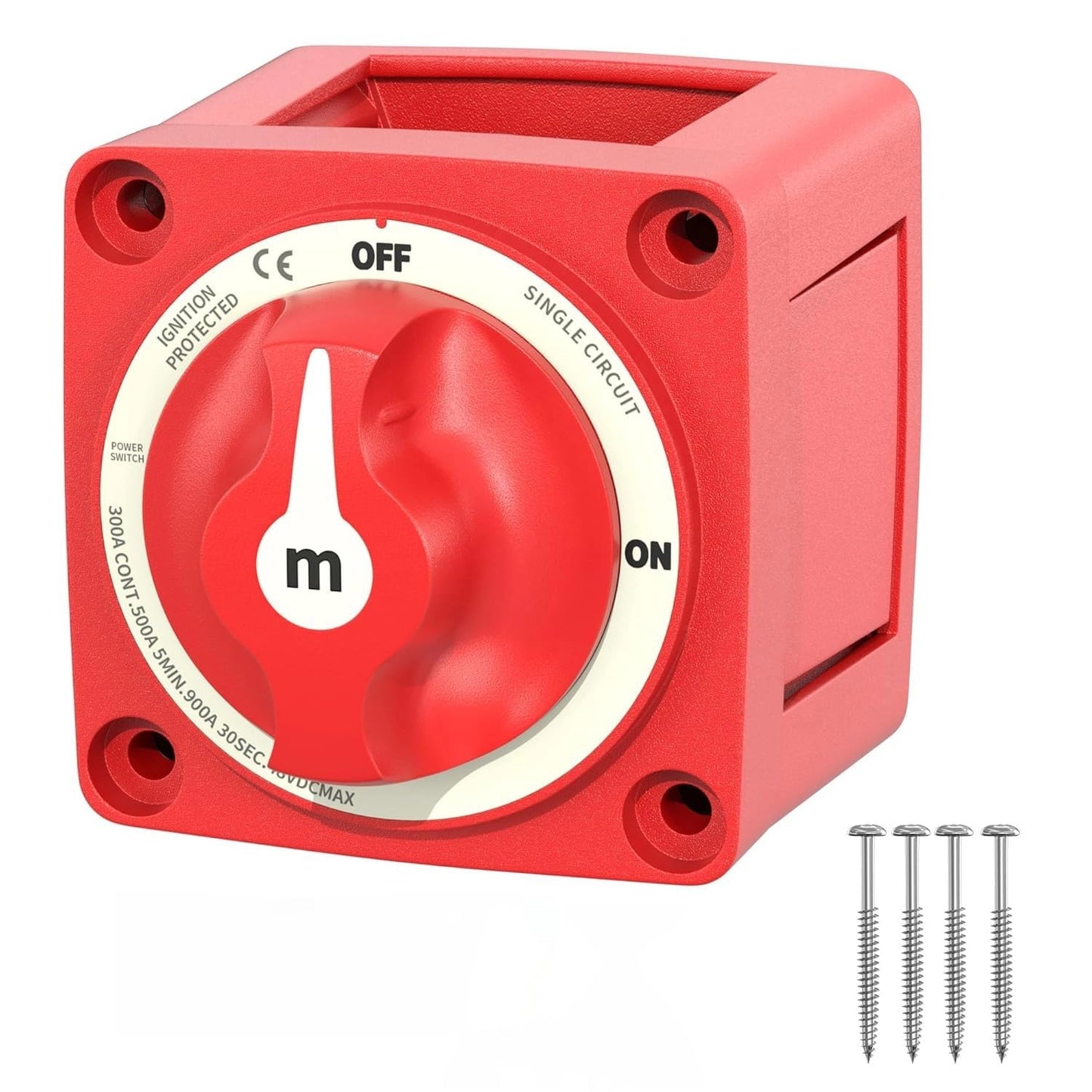 Akozon Battery Switch, DC 12‑48V Isolator Switch Single Circuit Cut‑Off 6006 M‑Series Hard‑Wearing for Marine Boat Battery Isolator