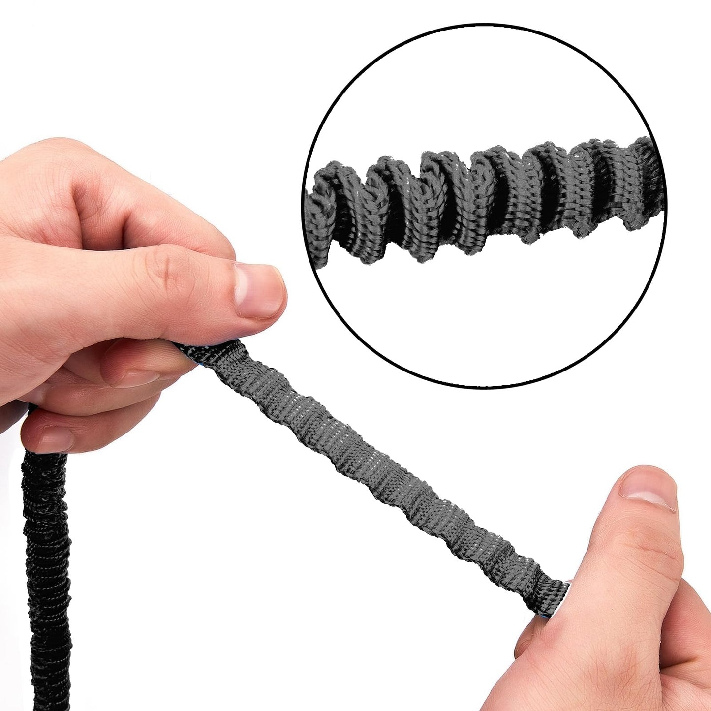 MOOCY Kayak Paddle Leash, 3-7 ft Stretchable Strap Lanyard for SUP, Canoeing, Fishing Accessories - Secure Bungee Rod Holder Tether(Black, 1 Pack)