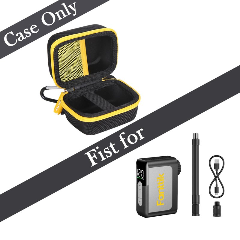 Worfty for Fanttik X10 Ace Mini Bike Pump Hard Case, Air Pump Organizer for Air Tube and Adaptor (Case Only) (Black)