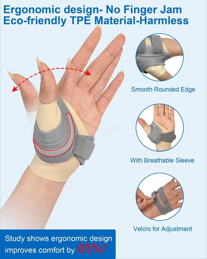 Thumb Brace for Joint Pain,CMC Joint Thumb Arthritis Brace, Thumb Splint for Osteoarthritis, Tendonitis, Arthritis Relief, Thumb Support Brace, CMC Joint Stabilizer Orthosis(Left Hand, M, Gray)