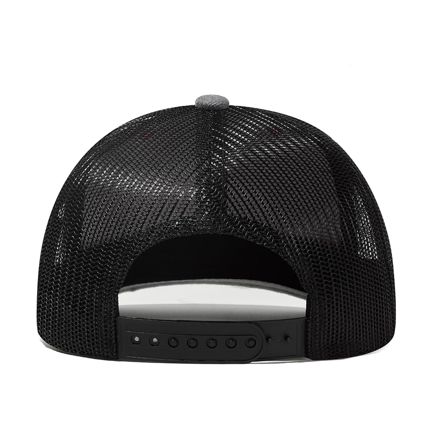 Bukesiyi Christian 3 Nails Cross Trucker Hats for Men Women,Faith Three Nail Cross Gift Baseball Cap with Embroidered Adjustable Snapback for Dad Mom,Mesh Grey Black