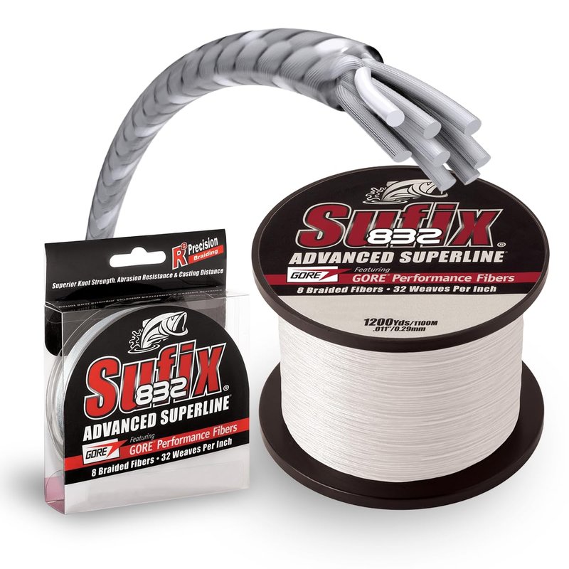 Sufix 832 Braid 20 lb Ghost 660-220GH: 832 Braid 20 lb Ghost, One Size