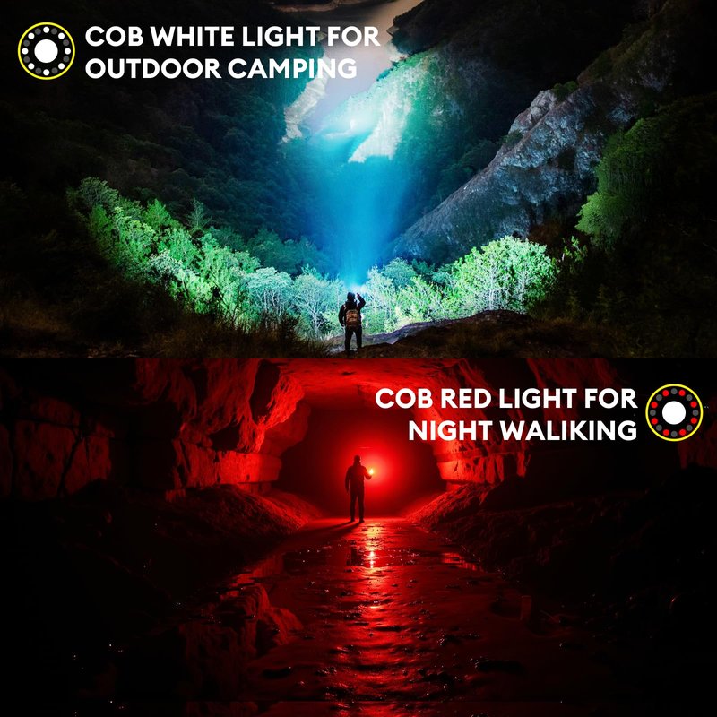 RECHOO Rechargeable Flashlights High Lumens, 990000lm LED Flashlight Rechargeable, Fixed Foucs, 8 Lighting Modes Waterproof Small Flashlight for Camping, Hunting, Emergency, Gifts for Men