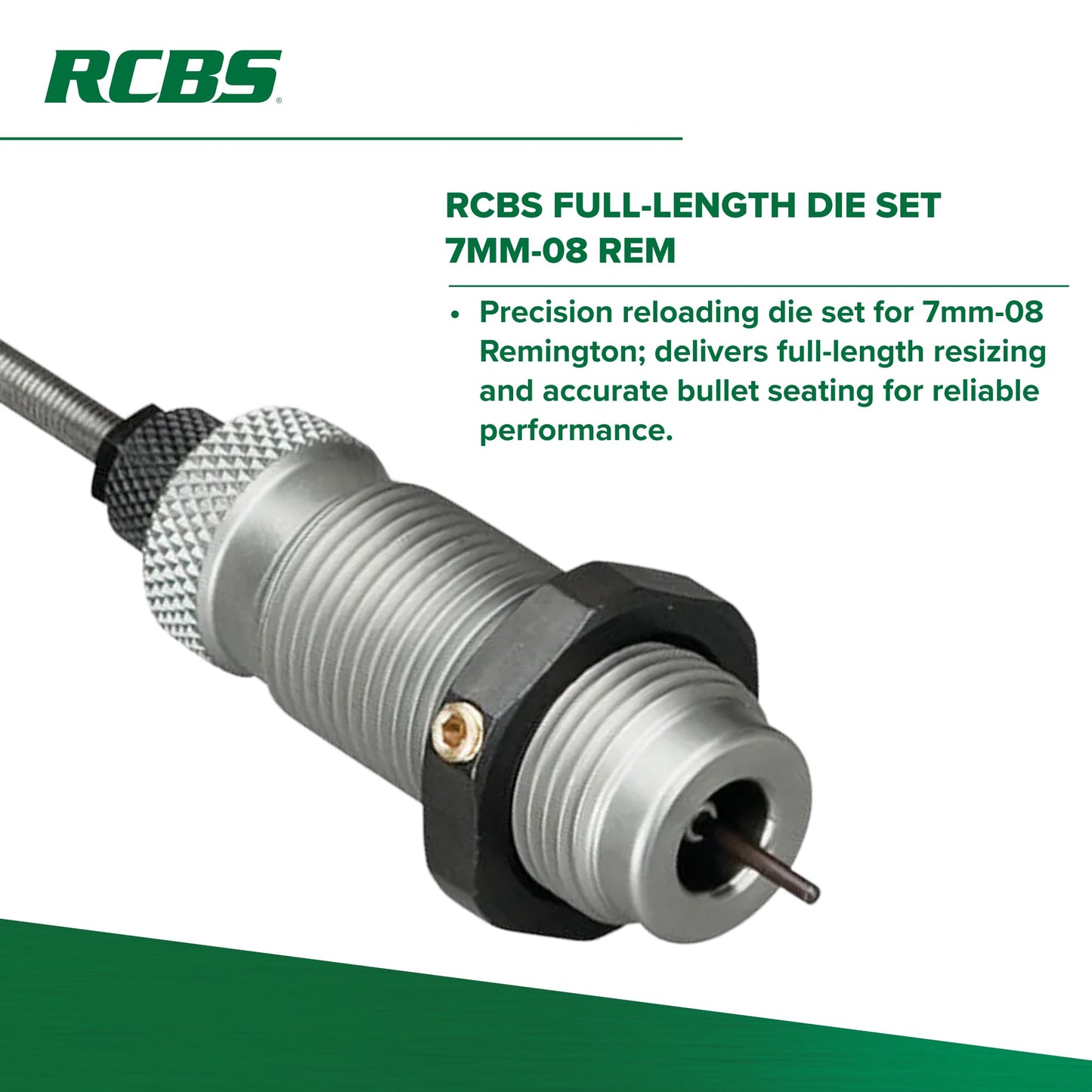 RCBS Full-Length Die Set 7mm-08 Rem, Precision Reloading Die Set for 7mm-08 Remington