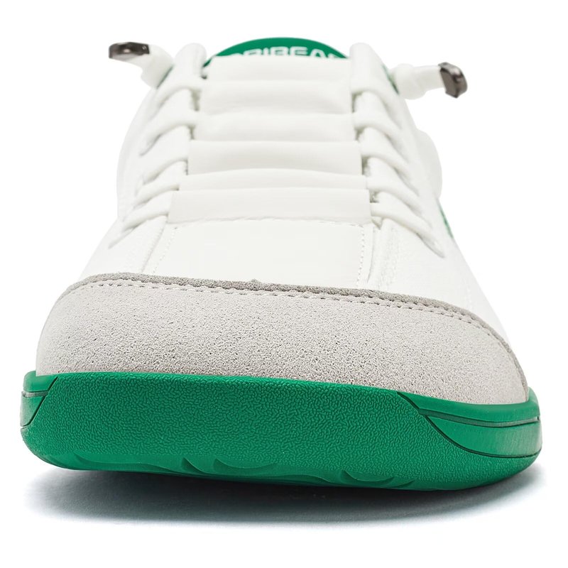 HOBIBEAR Barefoot Minimalist Shoes Womens Mens | Zero Drop | Wide Width Canvas Slip-on Shoes(White/Green, Women 9/Men 8)