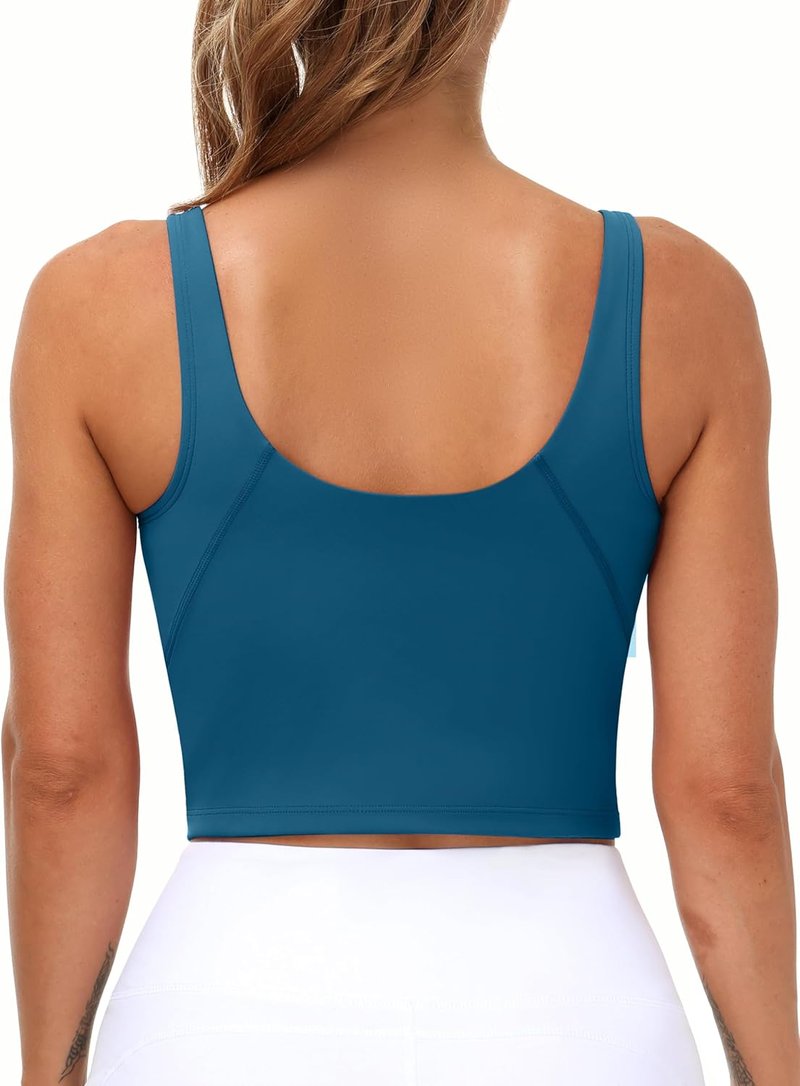 Womens' Longline Wirefree Padded Sports Bra - Medium Support & Comfort