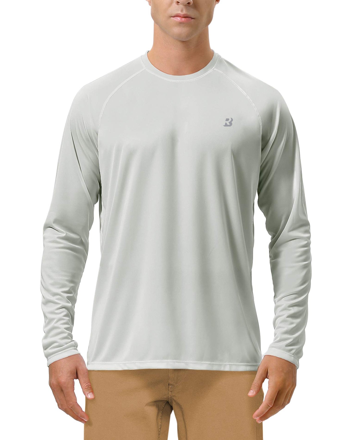 Roadbox Mens UPF 50+ UV Sun Protection Shirts Outdoor Long Sleeve SPF Diving Rash Guard for Fishing Hiking Swimming