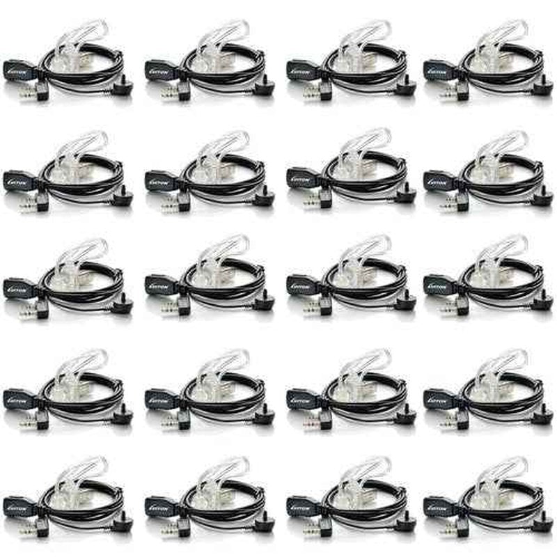20 Pack Walkie Talkie Earpiece with Mic for BaoFeng Radio Retevis Headset for Baofeng UV-5R BF-888S Arcshell Retevis H-777 RT21 RT22 Kenwood 2 Way Radio by LUITON