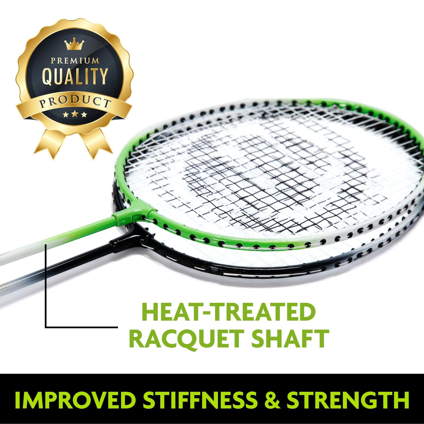 Badminton Net Rackets Shuttlecocks Combo Set - Portable & Instant Setup (Backyard Fun, Beach Park Picnic Outdoor Games)