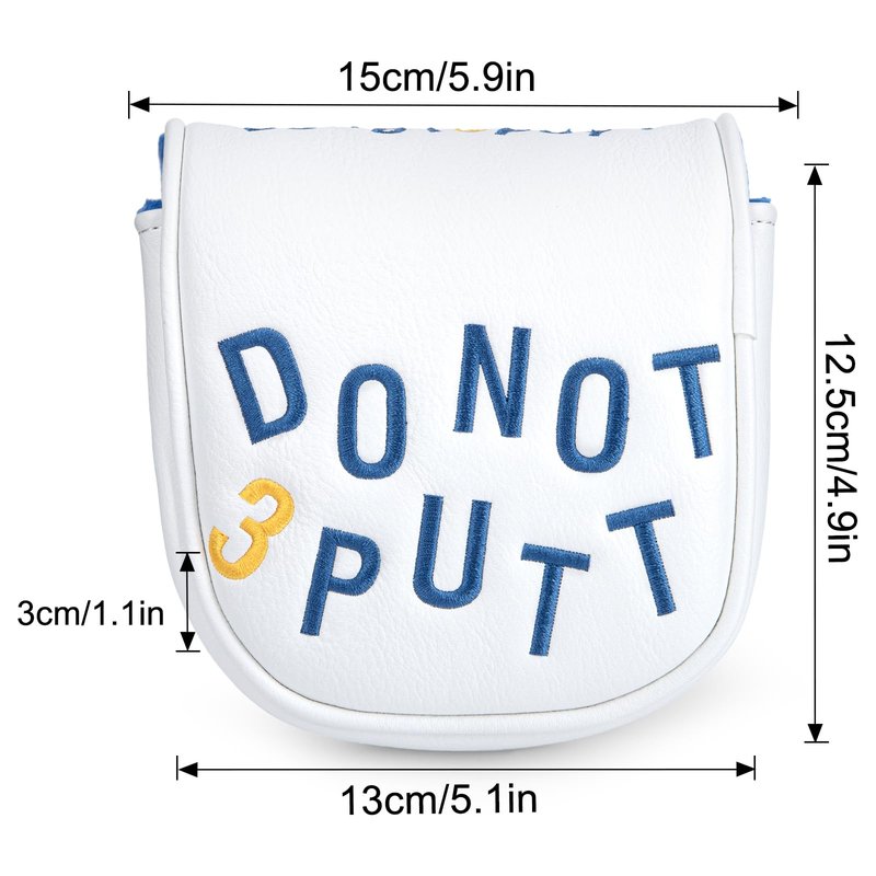 Golf Mallet Putter Cover Golf Putter Headcover with Strong Magnetic Closure Do Not 3PUTT Golf Putter Cover for DF3 Putter & OZ1 MEZZ 1 MEZZ1 MAX (for DF3 Mallet Putter)