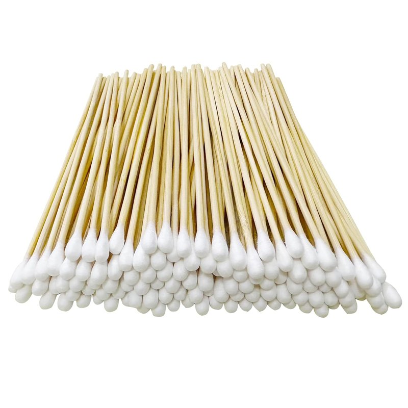 500 PCS 6-Inch Cotton Swabs - Bamboo Handle for Makeup, Gun Cleaning & Pet Care