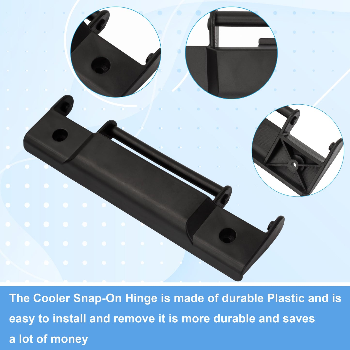 Cooler Snap-On Hinge Repalcment Parts for Igloo Trailmate Coolers,High Strength Cooler Snap-On Hinges and Screws Replacement Kit