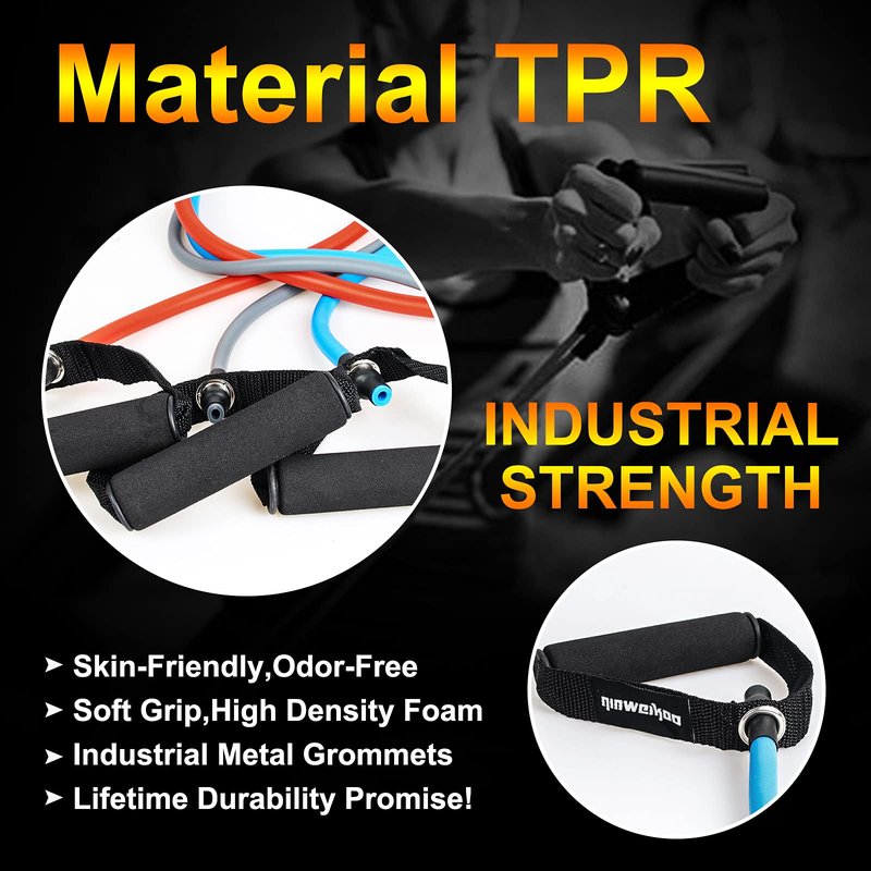 Resistance Bands Set with Handles for Women, Exercise Bands for Working Out with Door Anchor, for Weight Training, Physical Therapy