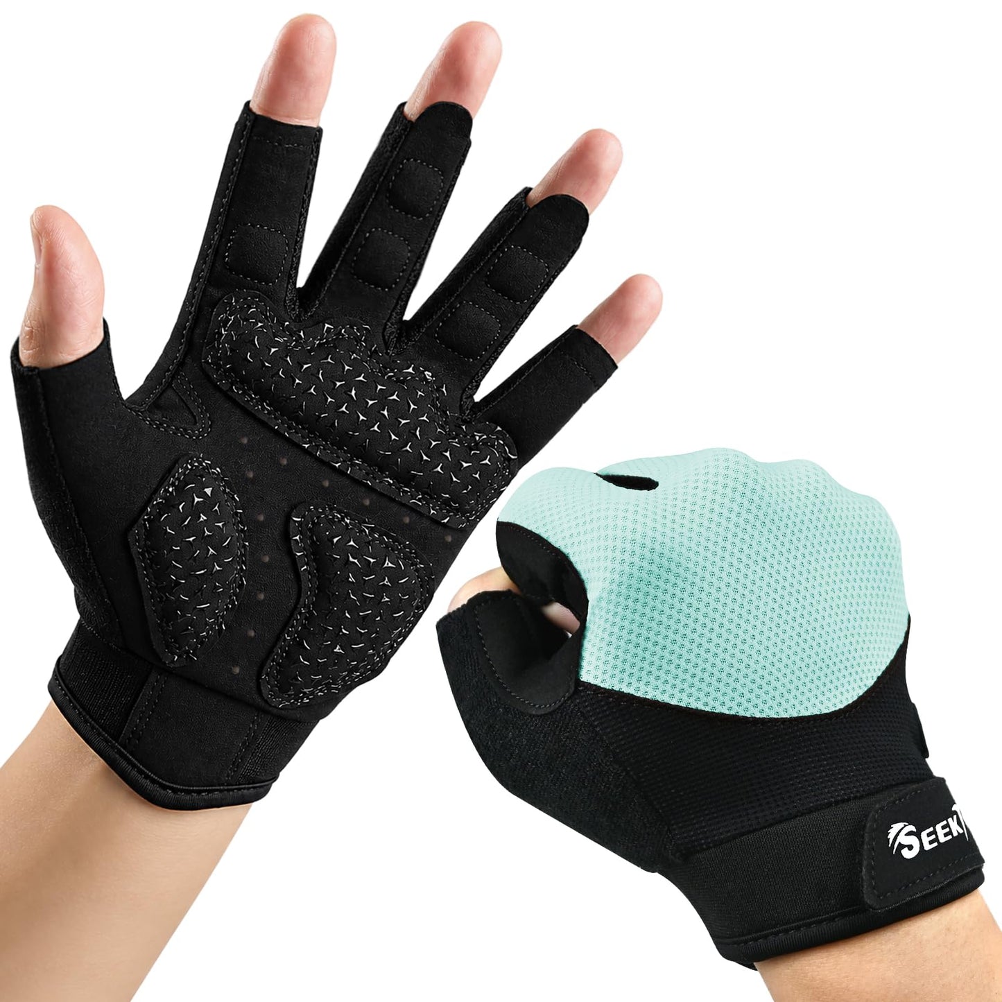Seektop Breathable Workout Gloves Women & Men: Thick Padded Gym Gloves