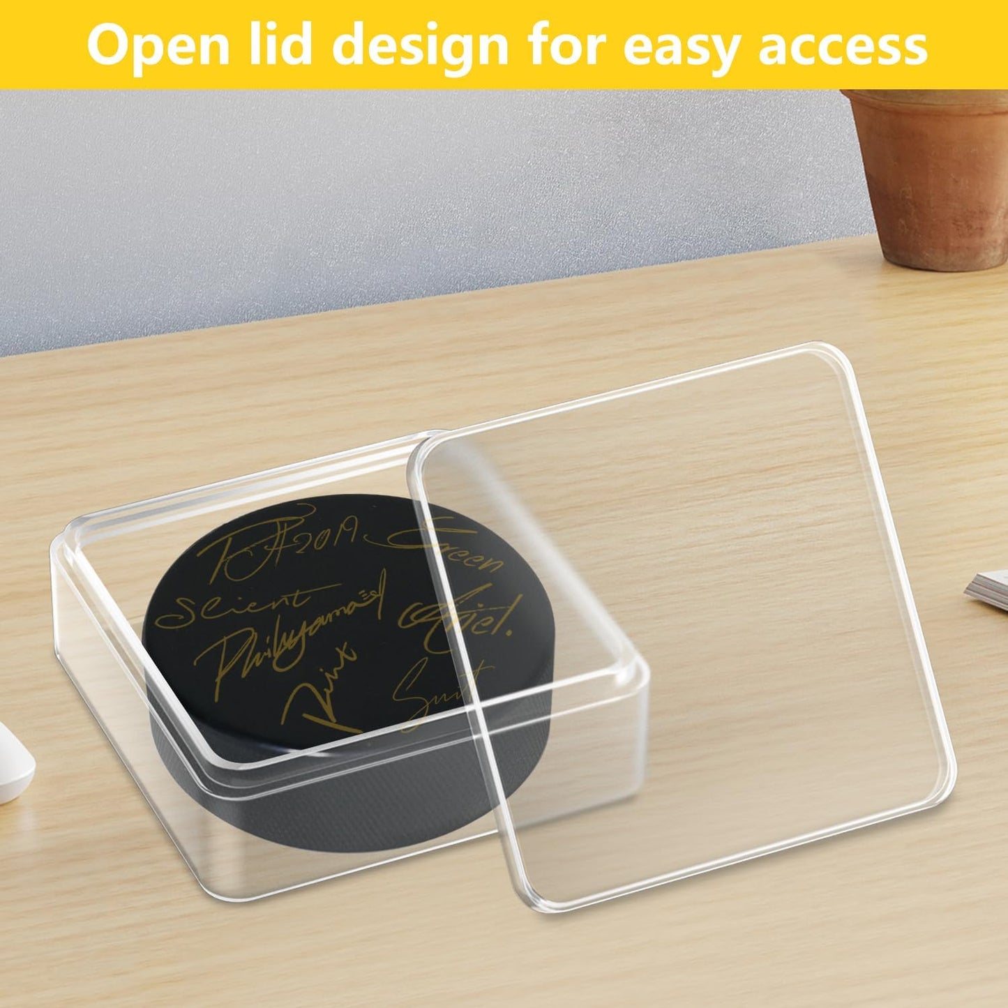 Acrylic Hockey Puck Display Cases - Official Size Cube Holders for 3 Pucks | Clear Protection
