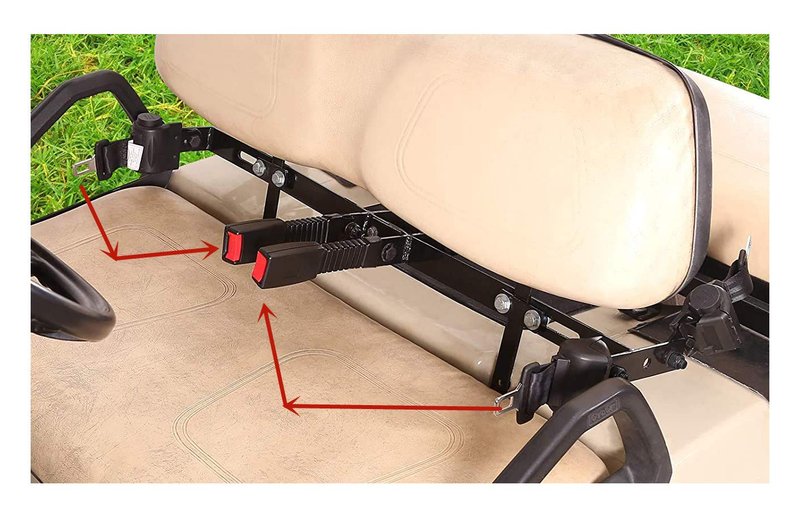 BestAccess Universal Golf Cart Seat Belt Kit | Front Rear Golf Cart Seat Belt Kit for EZGO Club Car Yamaha Golf cart