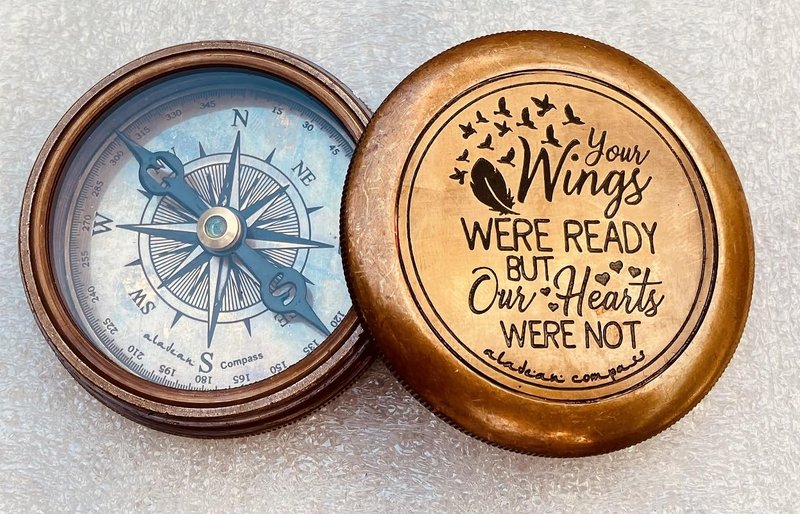 Memorial Gift for Condolence | Bereavement Sympathy Gift in Loving Memory of - Loss of Mother Father Son Daughter Loved One Grief - Remembrance Keepsake Gift Engraved Compass