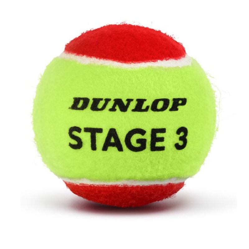 Dunlop Low Compression Training Tennis Balls (12 Ball Pack, Stage 3 (Red Dot))