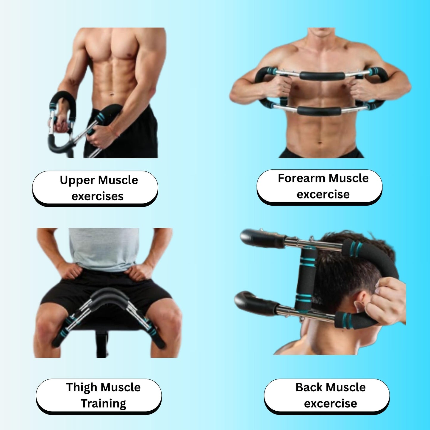 DEFY Adjustable Arm Twister Trainer (30-110 Lbs) with 4 Steel Springs & 3 Resistance Levels – Portable Chest Expander for Biceps, Shoulders, and Upper Body Fitness (Blue)
