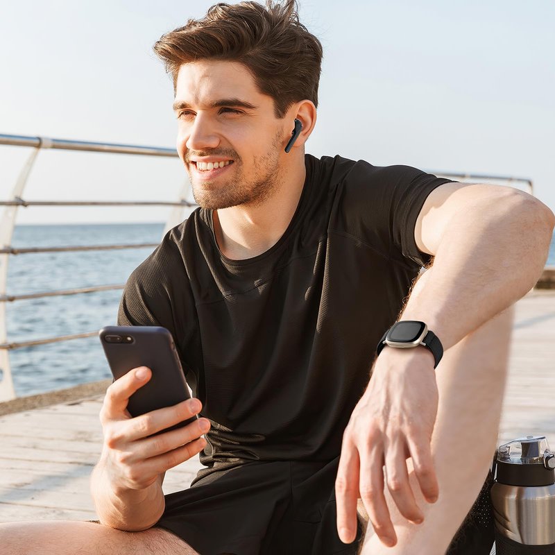 Maledan Elastic Band Compatible for Fitbit Versa 4/ Sense 2/ Versa 3/ Fitbit Sense Bands Men and Women, Adjustable Stretchy Wristband for Fitbit Versa 3 Watch and Fitbit Sense Smartwatch Accesories