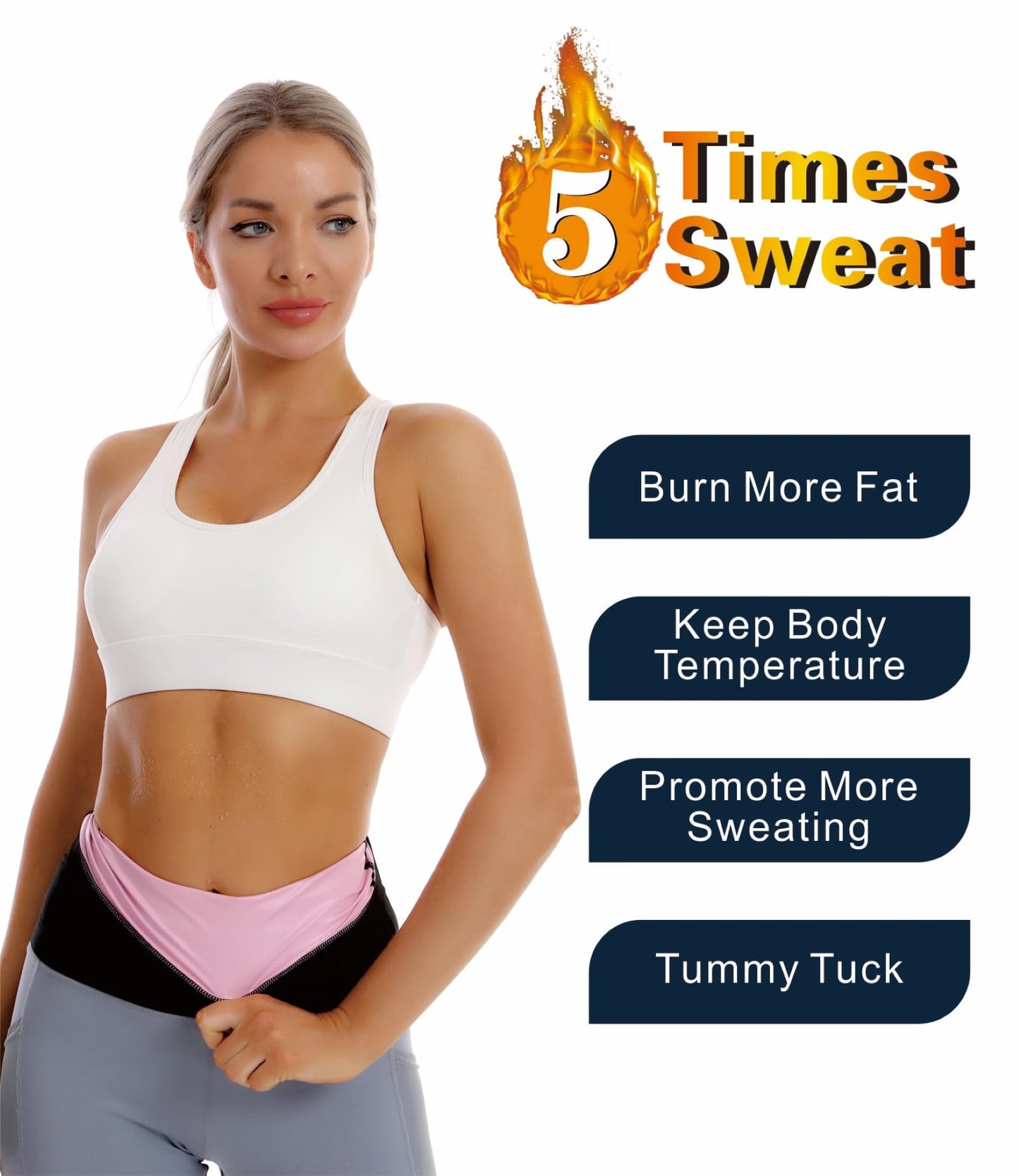 Dokelovy Sauna Suit Waist Trainer for Women,Sweat Waist Trimmer Belt Heat Trapping Weight Loss Shapewear for Women Belly Fat