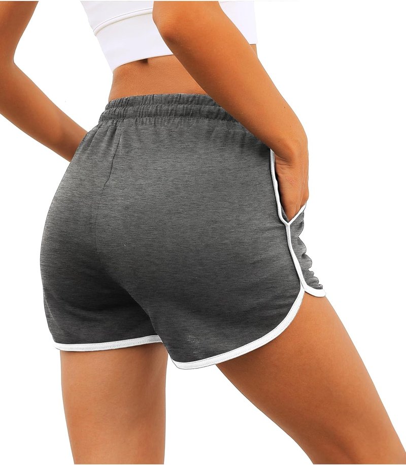 Womens Athletic Running Dolphin Shorts - Pockets & Drawstring | Comfortable Fit