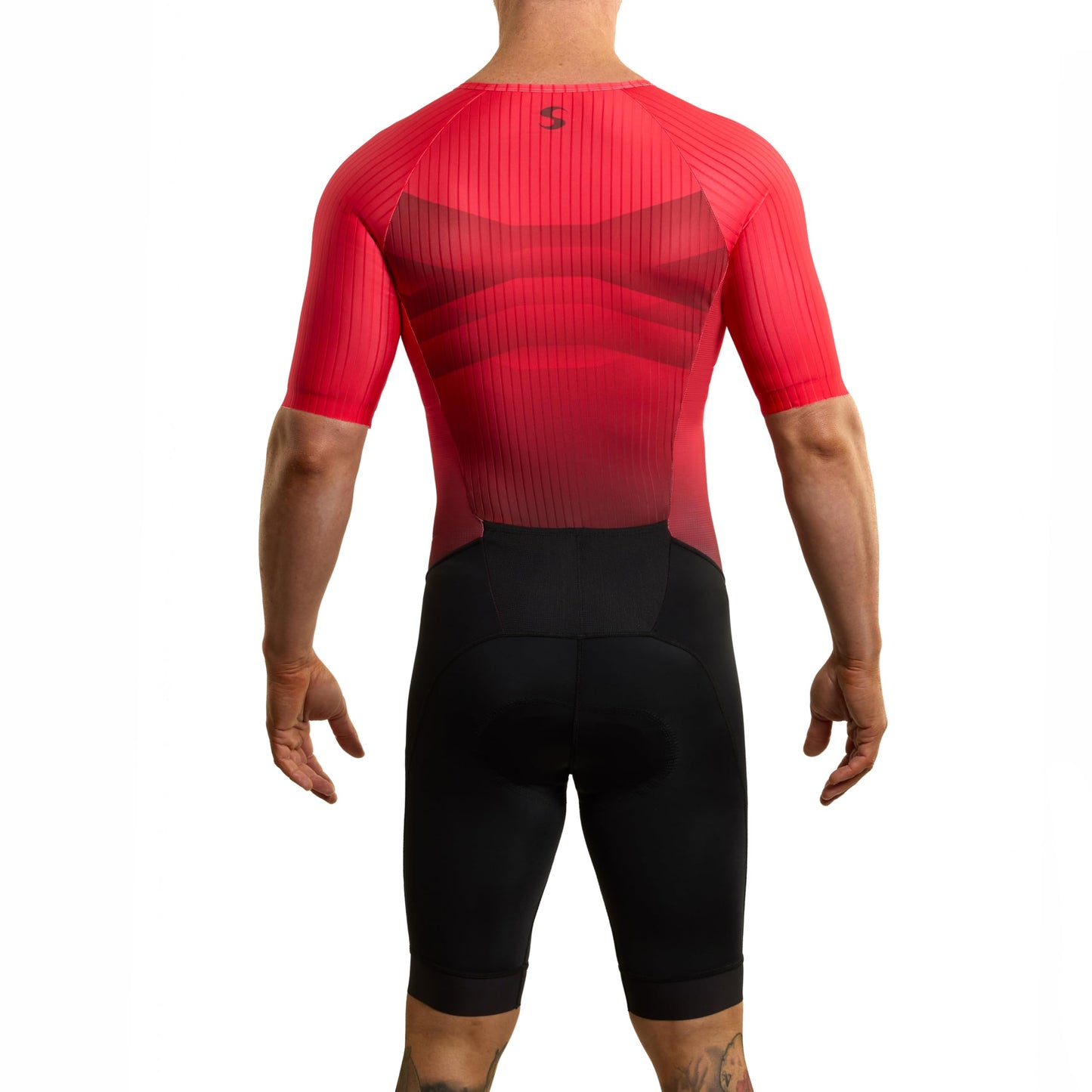 Synergy Pro 3.0 Men's Triathlon Short Sleeve Trisuit (Fire 3.0, Large)
