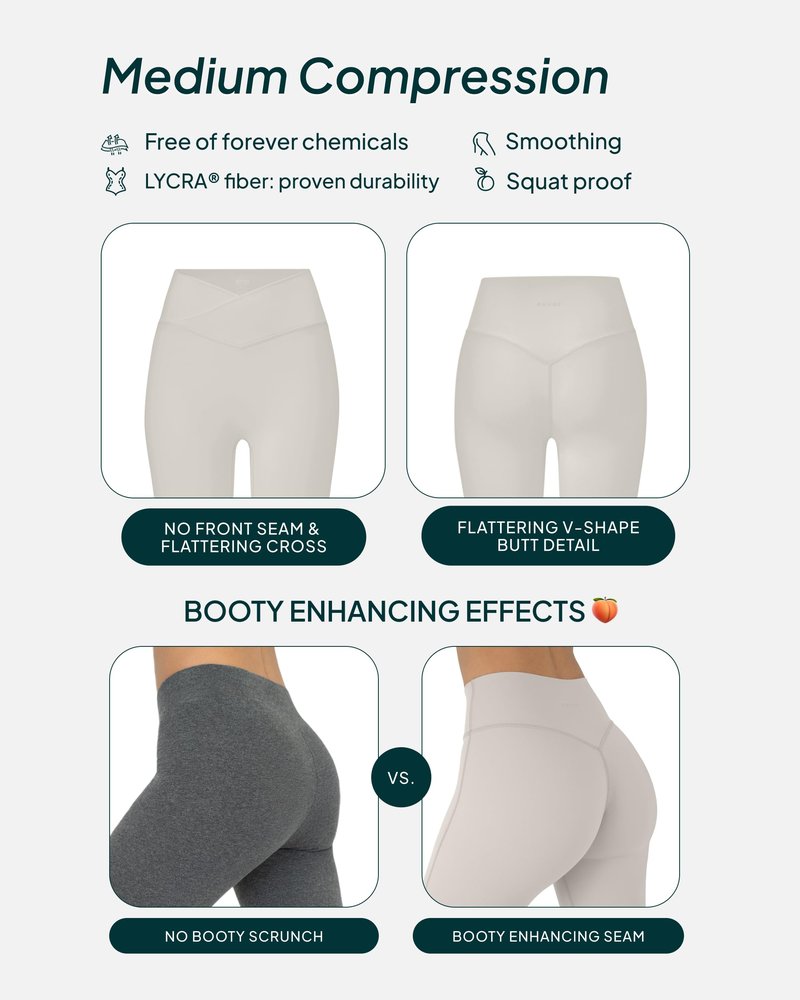 PAVOI ACTIVE Pilates Crossover Leggings for Women | Buttery Soft High Waisted V Cut Cross Waist Workout Yoga Pants | FlexFlow, Small, Moon