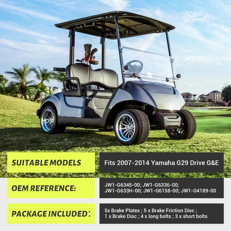 Panglong Golf Cart Brake Replacement Kit Suitable for 2007-2014 Yamaha G29 Golf Cart Brakes, OEM #JW1-G6345-00+, JW1-G6336-00+, JW1-G633H-00+, JW1-G6158-00+, JW1-G4189-00