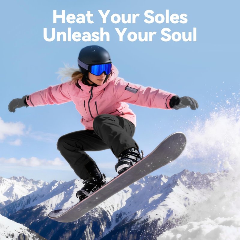 AGPTEK Heated Socks for Women, 5V 6000mAh Rechargeable Electric Heat Socks, Winter Foot Warmer Socks with 3 Heating Levels for Outdoor, Ski, Snowboard, Hiking, Camping, Fishing, Motorcycle, Pink