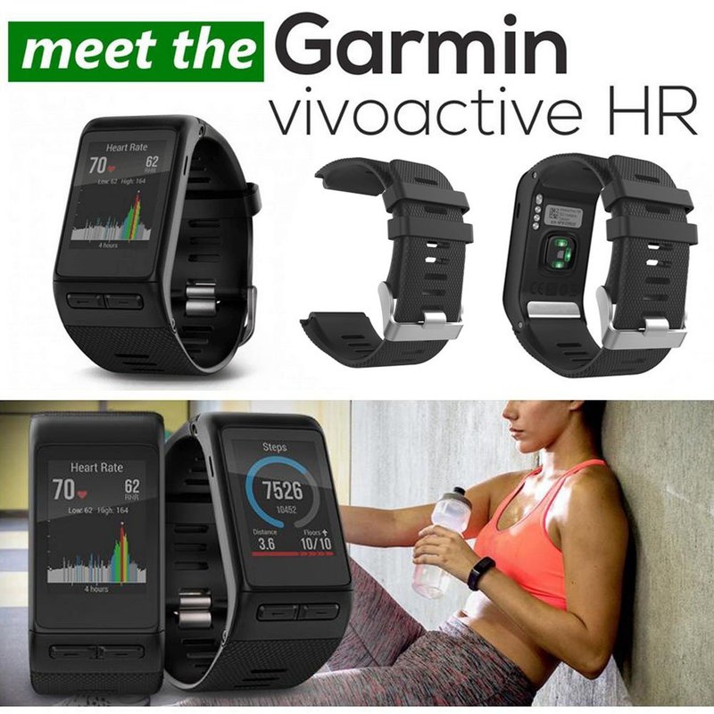 Band for Garmin Vivoactive HR, Soft Silicone Replacement Watch Band Only for Garmin Vivoactive HR (No Tracker, Replacement Bands Only)