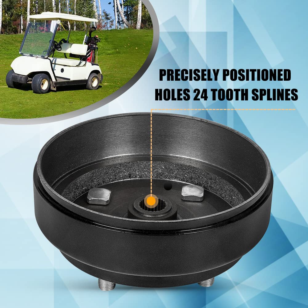 RANSOTO Golf Cart Brake Drum Hub Compatible with 1982-UP EZGO TXT Electric, 1982-1993 2-Cycle Gas Models Replaces 19186G1P 19186-G1P 17082-G2 17298-G1 Pack of 2
