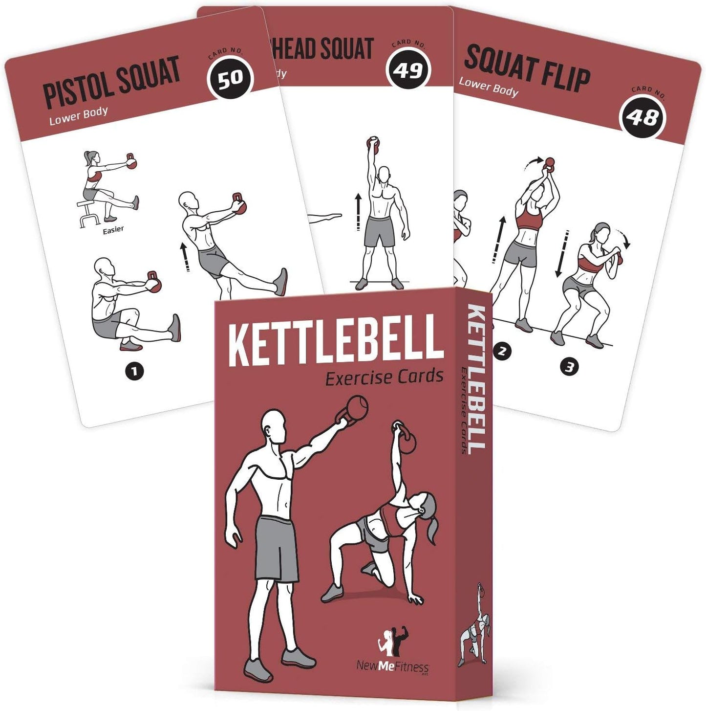Kettlebell Workout Cards - Instructional Fitness Deck for Home & Gym | Beginner Training Guide for Men & Women
