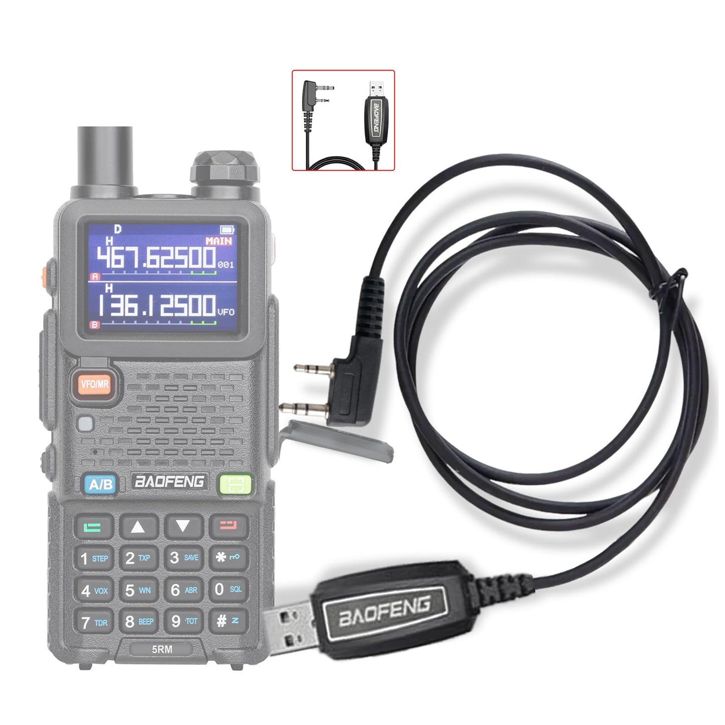 BAOFENG CH340 USB Programming Cable, Support Chirp for BF-F8HP Pro,UV-5R Mini, 5RM,UV-5R,UV-5G Plus,UV-82(HP),GM21,UV-32,GM-15PRO,5RH Pro,GM-5RH,K5Plus,TD-H8,H3,H3 Plus,TD-V2 Ham Accessories
