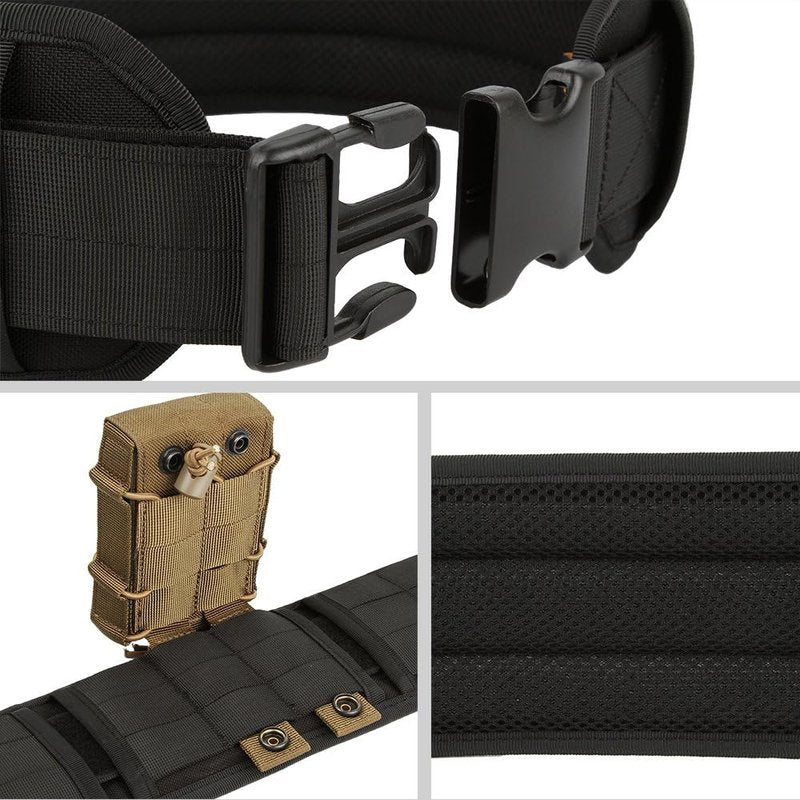 Military Waist Belt - Multi-Purpose Molle Padded Patrol Belt for Outdoor Sports | Durable & Adjustable