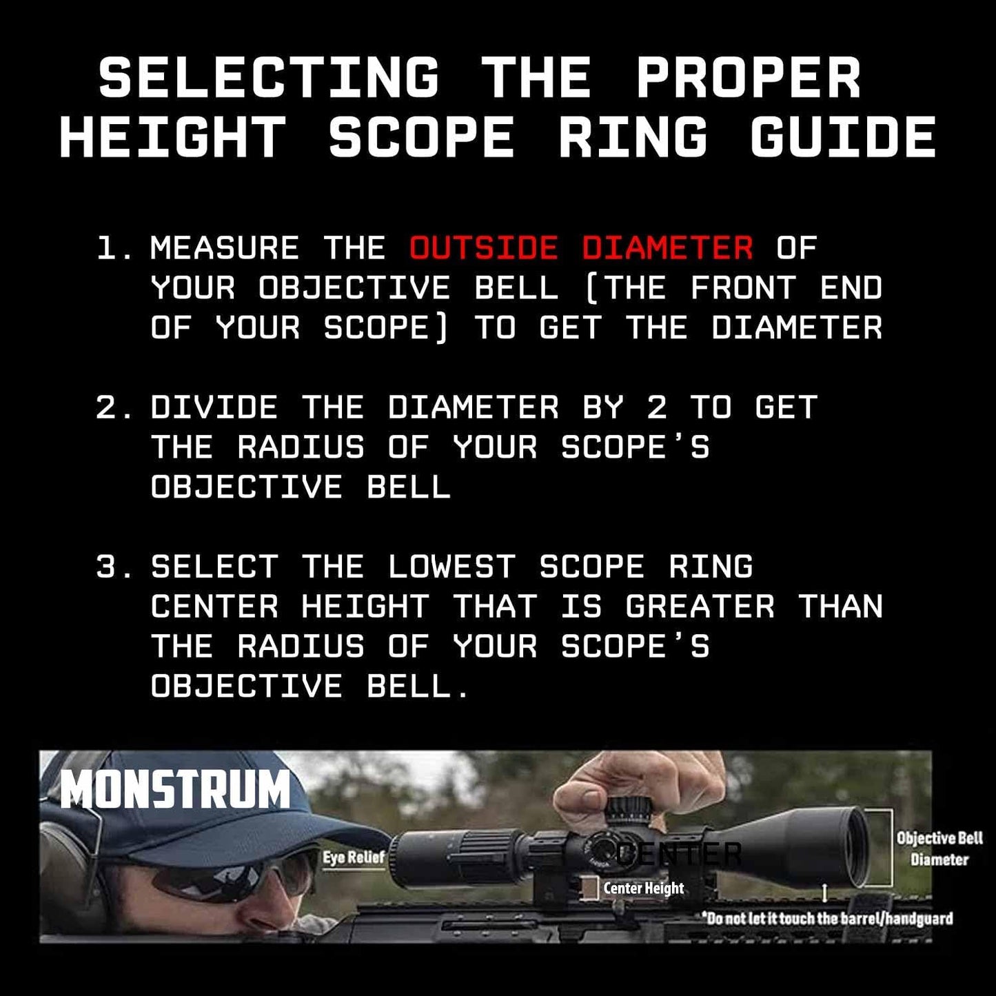 Monstrum Rogue Scope Rings - Durable Aluminum Mounting for Precision Optics